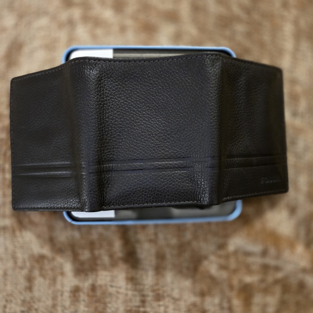 Fossil Wilder Trifold Genuine Leather Wallet Dark Brown - Picture 6 of 7